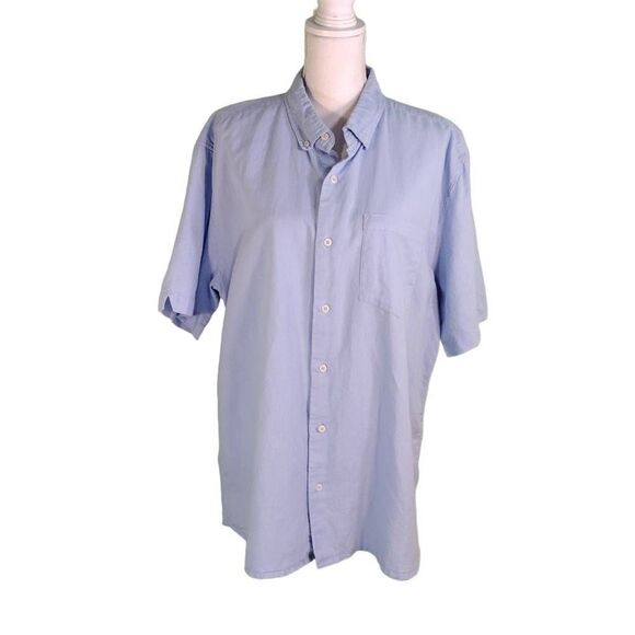 Isle Bay Linens Pale Blue Short Sleeve Button Front Shirt XL - Picture 1 of 8